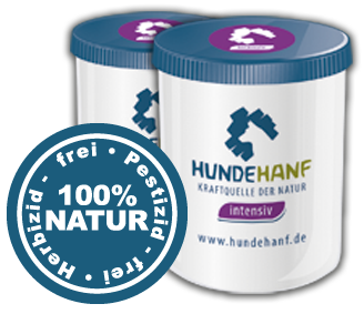 Hundehanf in weißer Dose Hundehanf in weißer Plastikdose verpackt